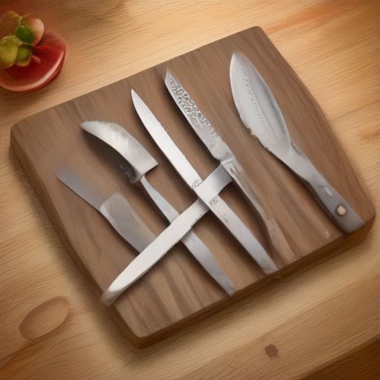 Set Pisau Dapur Stainless Steel 6 Pcs dengan Blok Kayu